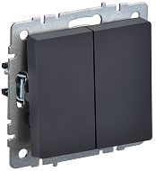 Выключатель IEK BRITE 2-клавишный 10А ВС10-2-0-БрГ графит BR-V20-0-10-K53